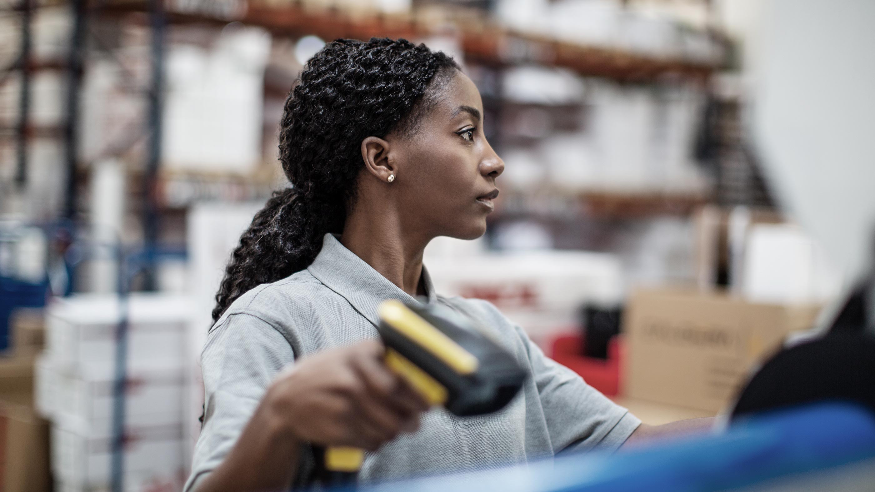 Woman holding a drill